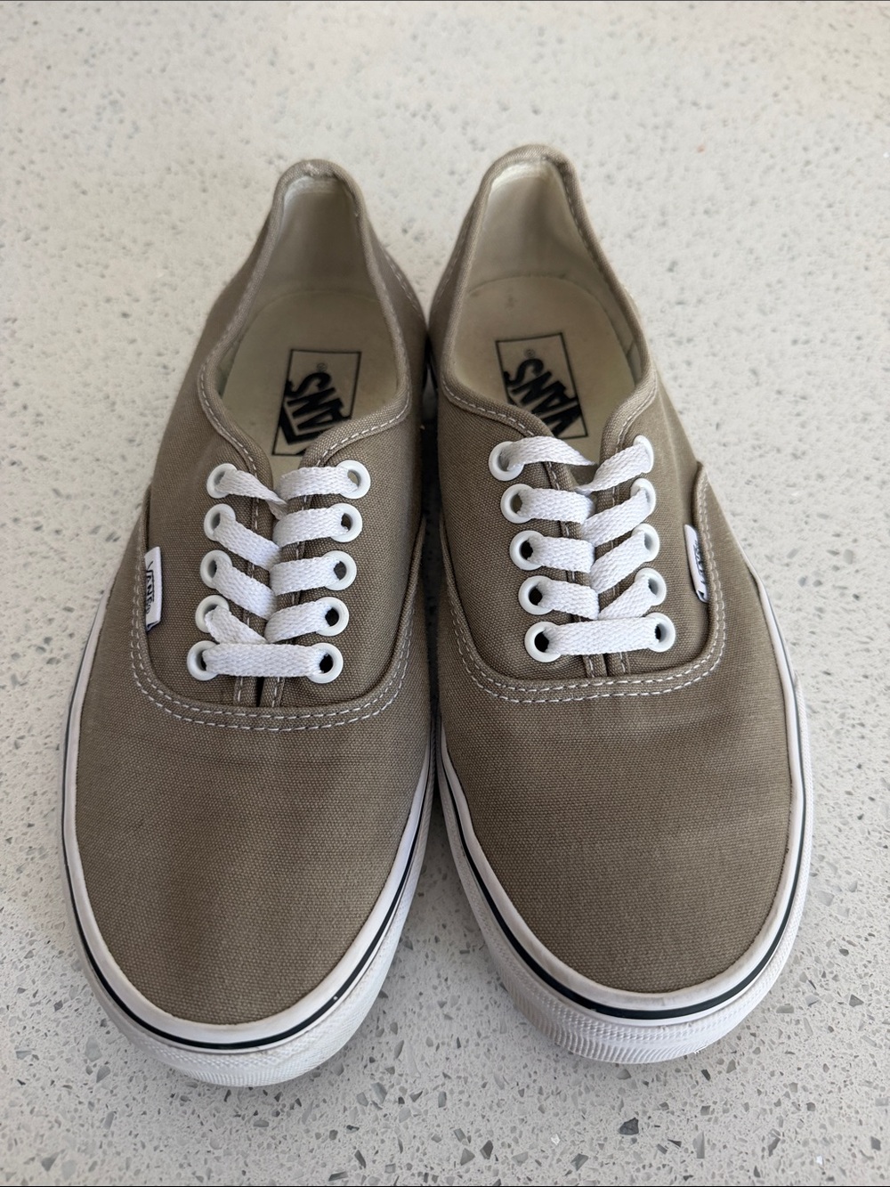 Women’s Vans Canvas Low-Top Sneakers in Khaki and White 8.5 - Picture 5 of 8